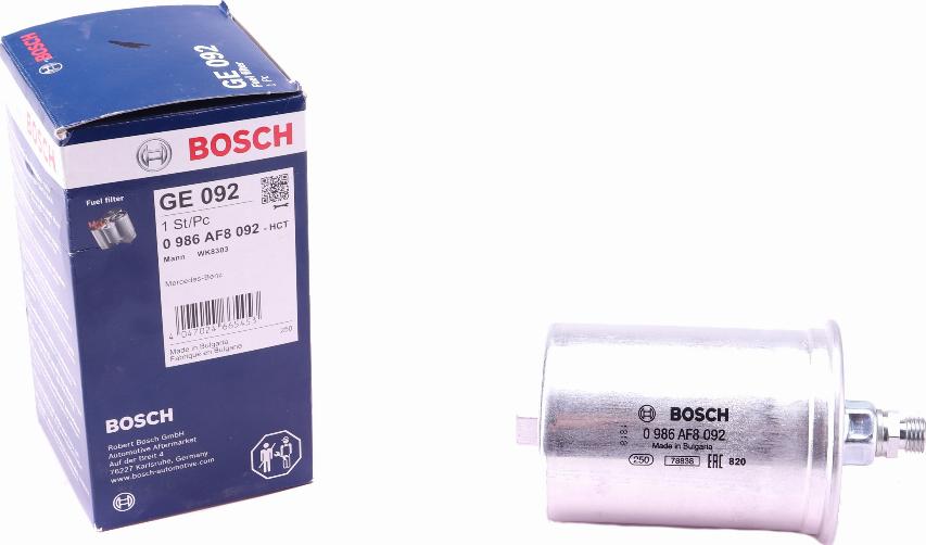 BOSCH 0 986 AF8 092 - Degvielas filtrs ps1.lv