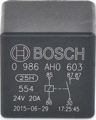 BOSCH 0 986 AH0 603 - Relejs, Darba strāva ps1.lv