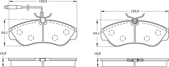 BOSCH 0 986 BB0 155 - Bremžu uzliku kompl., Disku bremzes ps1.lv