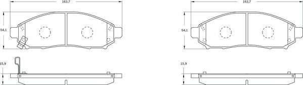 BOSCH 0 986 BB0 836 - Bremžu uzliku kompl., Disku bremzes ps1.lv