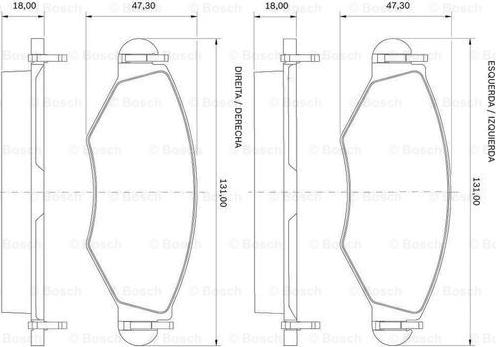 BOSCH 0 986 BB0 305 - Bremžu uzliku kompl., Disku bremzes ps1.lv