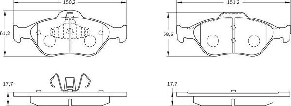 BOSCH 0 986 BB0 792 - Bremžu uzliku kompl., Disku bremzes ps1.lv