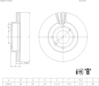 BOSCH 0 986 T16 964 - Bremžu diski ps1.lv