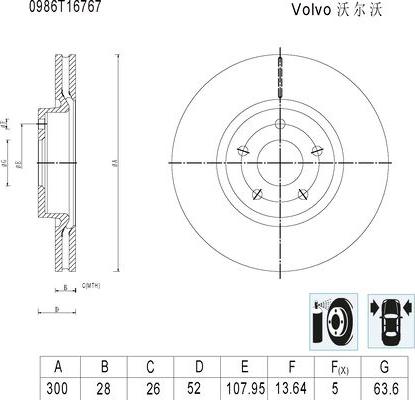 BOSCH 0 986 T16 767 - Bremžu diski ps1.lv