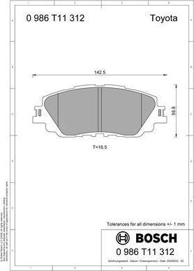 BOSCH 0 986 T11 312 - Bremžu uzliku kompl., Disku bremzes ps1.lv