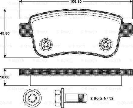 BOSCH 0 986 TB3 093 - Bremžu uzliku kompl., Disku bremzes ps1.lv