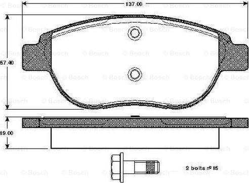 BOSCH 0 986 TB3 057 - Bremžu uzliku kompl., Disku bremzes ps1.lv