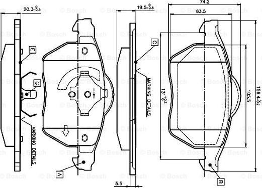 BOSCH 0 986 TB3 068 - Bremžu uzliku kompl., Disku bremzes ps1.lv