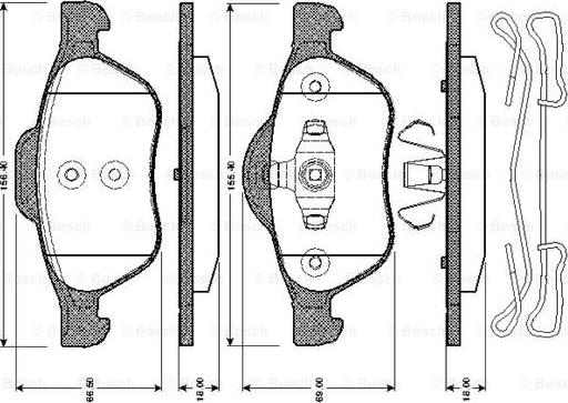 BOSCH 0 986 TB3 067 - Bremžu uzliku kompl., Disku bremzes ps1.lv