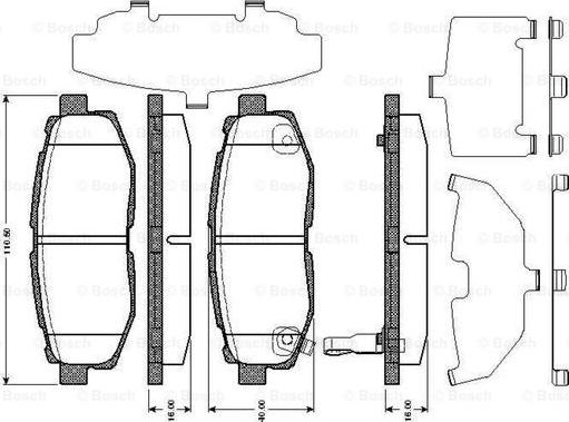 BOSCH 0 986 TB3 003 - Bremžu uzliku kompl., Disku bremzes ps1.lv