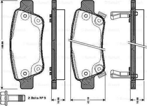 BOSCH 0 986 TB3 014 - Bremžu uzliku kompl., Disku bremzes ps1.lv