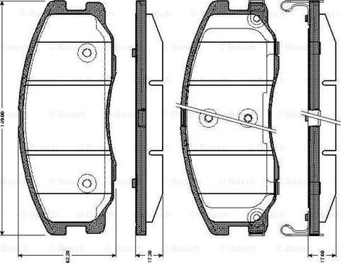 BOSCH 0 986 TB3 017 - Bremžu uzliku kompl., Disku bremzes ps1.lv