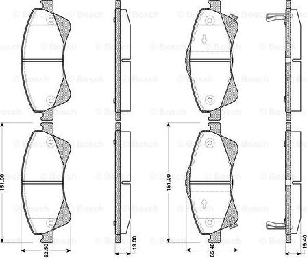 BOSCH 0 986 TB3 086 - Bremžu uzliku kompl., Disku bremzes ps1.lv