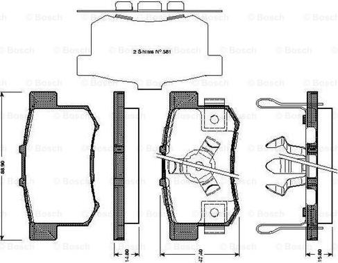 BOSCH 0 986 TB3 039 - Bremžu uzliku kompl., Disku bremzes ps1.lv