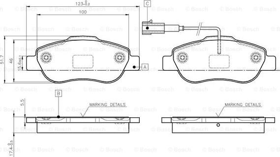 BOSCH 0 986 TB3 030 - Bremžu uzliku kompl., Disku bremzes ps1.lv