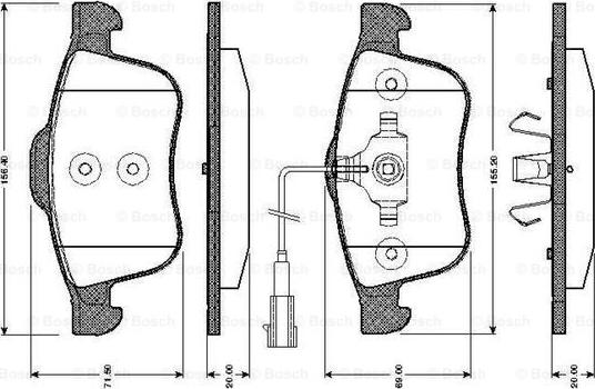 BOSCH 0 986 TB3 031 - Bremžu uzliku kompl., Disku bremzes ps1.lv