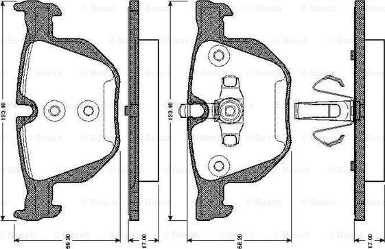 BOSCH 0 986 TB3 024 - Bremžu uzliku kompl., Disku bremzes ps1.lv