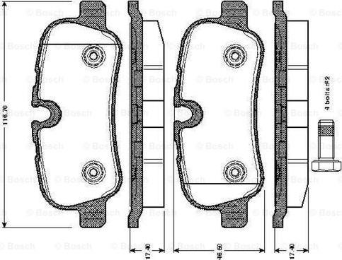 BOSCH 0 986 TB3 021 - Bremžu uzliku kompl., Disku bremzes ps1.lv