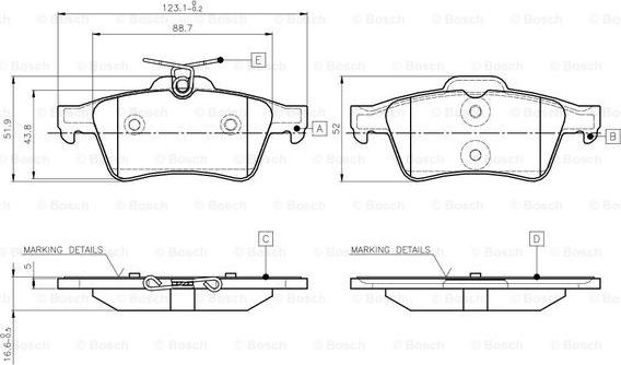 BOSCH 0 986 TB3 028 - Bremžu uzliku kompl., Disku bremzes ps1.lv