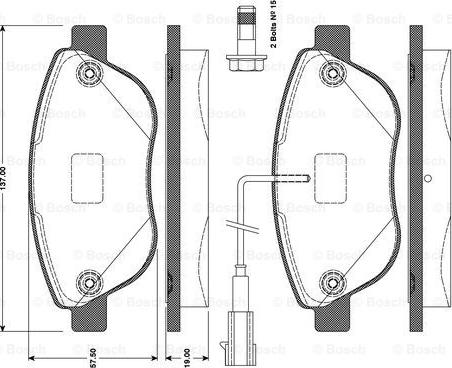 BOSCH 0 986 TB3 079 - Bremžu uzliku kompl., Disku bremzes ps1.lv