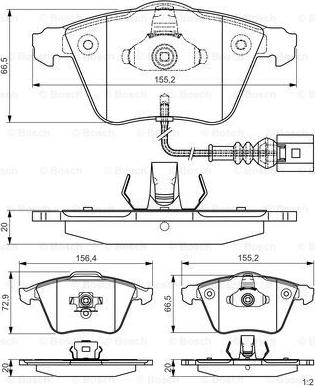 BOSCH 0 986 TB3 196 - Bremžu uzliku kompl., Disku bremzes ps1.lv