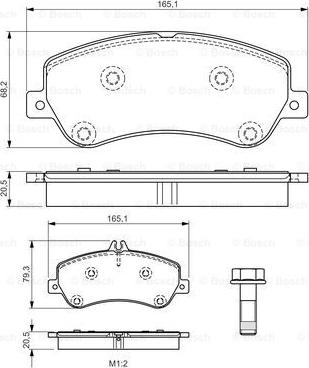 BOSCH 0 986 TB3 193 - Bremžu uzliku kompl., Disku bremzes ps1.lv