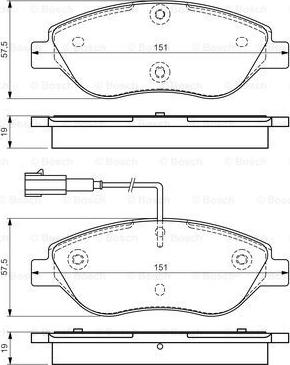 BOSCH 0 986 TB3 155 - Bremžu uzliku kompl., Disku bremzes ps1.lv