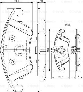 BOSCH 0 986 TB3 152 - Bremžu uzliku kompl., Disku bremzes ps1.lv