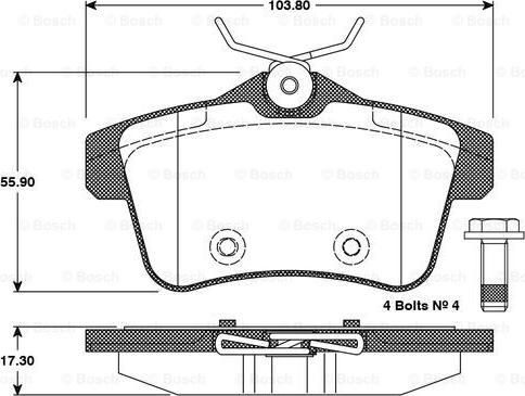 BOSCH 0 986 TB3 101 - Bremžu uzliku kompl., Disku bremzes ps1.lv