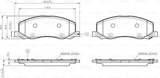 BOSCH 0 986 TB3 108 - Bremžu uzliku kompl., Disku bremzes ps1.lv