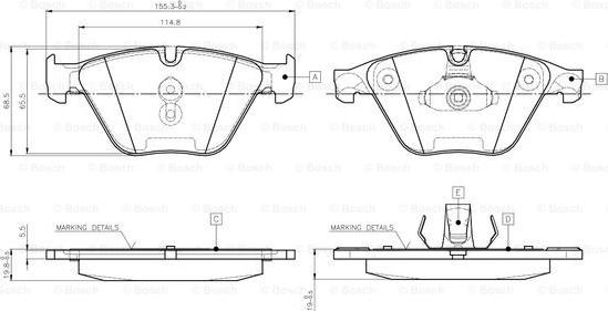 BOSCH 0 986 TB3 134 - Bremžu uzliku kompl., Disku bremzes ps1.lv