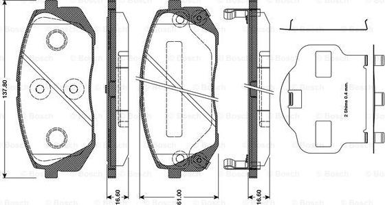 BOSCH 0 986 TB3 124 - Bremžu uzliku kompl., Disku bremzes ps1.lv