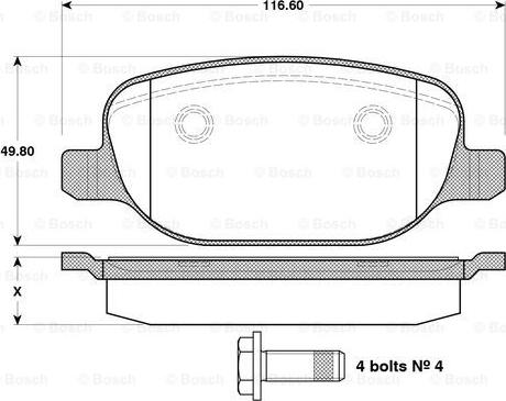 BOSCH 0 986 TB3 122 - Bremžu uzliku kompl., Disku bremzes ps1.lv