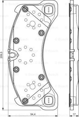 BOSCH 0 986 TB3 217 - Bremžu uzliku kompl., Disku bremzes ps1.lv