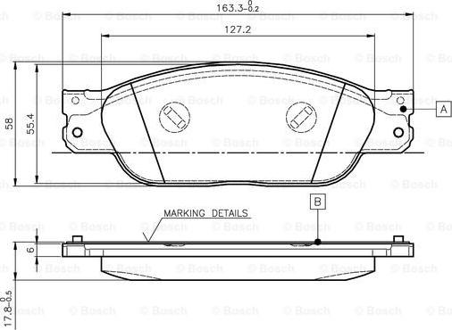 BOSCH 0 986 TB2 955 - Bremžu uzliku kompl., Disku bremzes ps1.lv