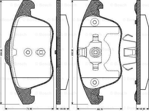 BOSCH 0 986 TB2 950 - Bremžu uzliku kompl., Disku bremzes ps1.lv