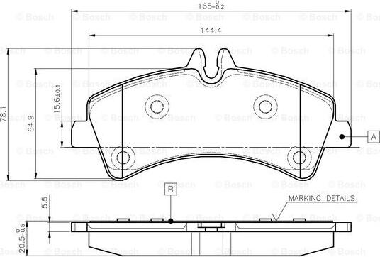 BOSCH 0 986 TB2 982 - Bremžu uzliku kompl., Disku bremzes ps1.lv