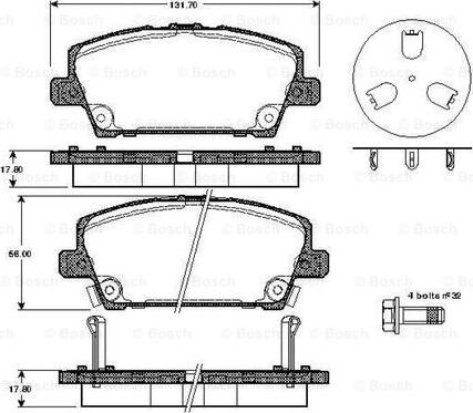 BOSCH 0 986 TB2 934 - Bremžu uzliku kompl., Disku bremzes ps1.lv