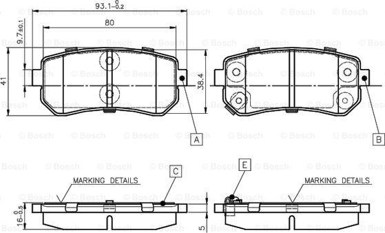 BOSCH 0 986 TB2 975 - Bremžu uzliku kompl., Disku bremzes ps1.lv