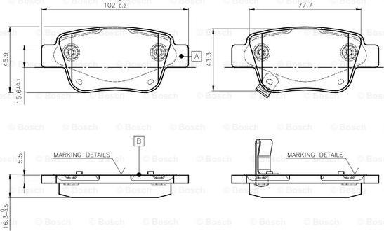 BOSCH 0 986 TB2 464 - Bremžu uzliku kompl., Disku bremzes ps1.lv