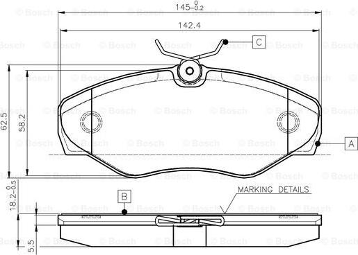 BOSCH 0 986 TB2 402 - Bremžu uzliku kompl., Disku bremzes ps1.lv