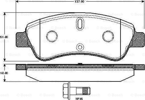 BOSCH 0 986 TB2 407 - Bremžu uzliku kompl., Disku bremzes ps1.lv