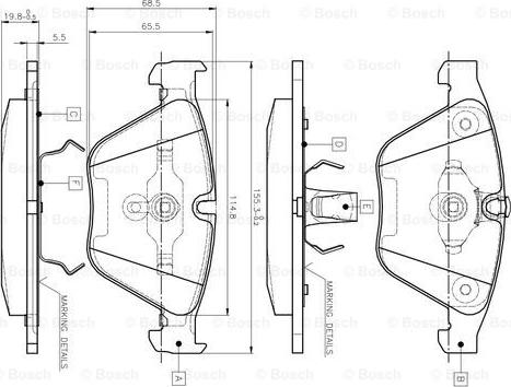 BOSCH 0 986 TB2 413 - Bremžu uzliku kompl., Disku bremzes ps1.lv