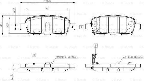 BOSCH 0 986 TB2 417 - Bremžu uzliku kompl., Disku bremzes ps1.lv