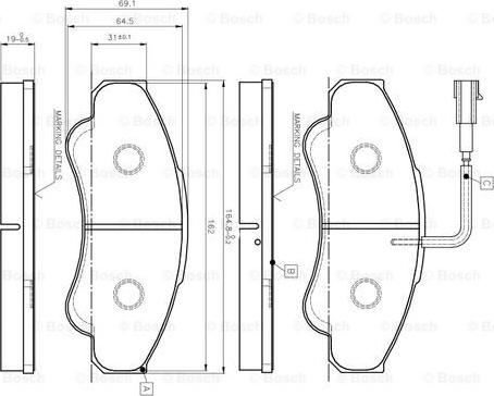 BOSCH 0 986 TB2 431 - Bremžu uzliku kompl., Disku bremzes ps1.lv