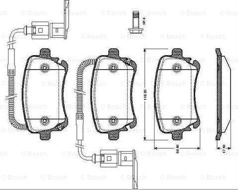 BOSCH 0 986 TB2 425 - Bremžu uzliku kompl., Disku bremzes ps1.lv