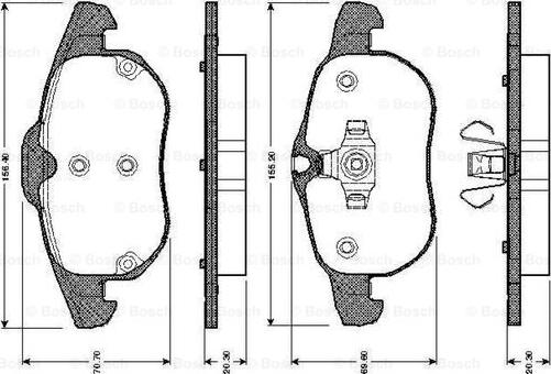 BOSCH 0 986 TB2 421 - Bremžu uzliku kompl., Disku bremzes ps1.lv