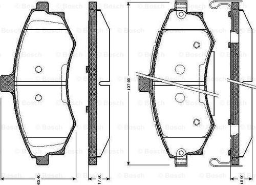 BOSCH 0 986 TB2 423 - Bremžu uzliku kompl., Disku bremzes ps1.lv