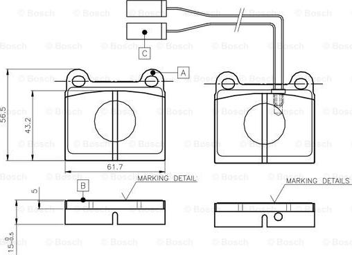 BOSCH 0 986 TB2 471 - Bremžu uzliku kompl., Disku bremzes ps1.lv