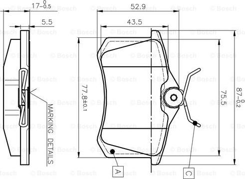 BOSCH 0 986 TB2 590 - Bremžu uzliku kompl., Disku bremzes ps1.lv